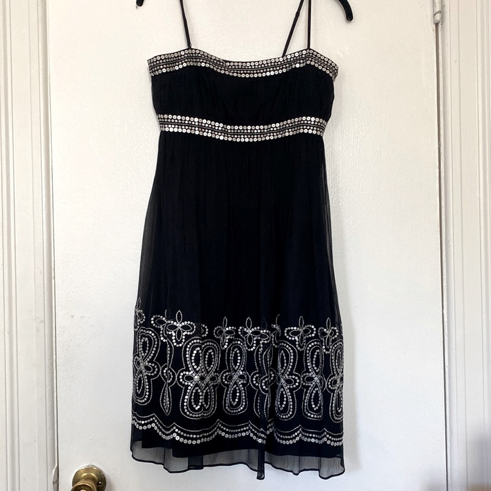 MAGGIE LONDON Silk Sequin Dress - Size 4